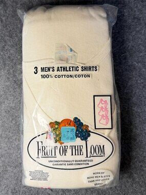 Fruit of the Loom Vintage Men’s Tank Undershirts White 3 Pack New in Package